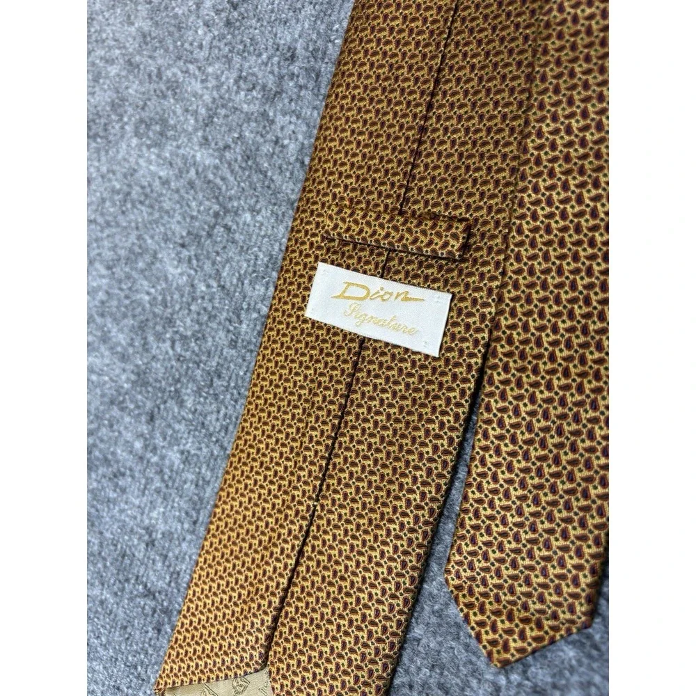 Vintage‎ Dion Signature Italian Silk Necktie Gold